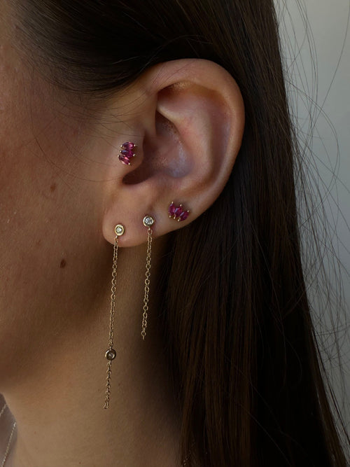 Triple Ruby Marquise Piercing Earring — earrings — image 4 of 4