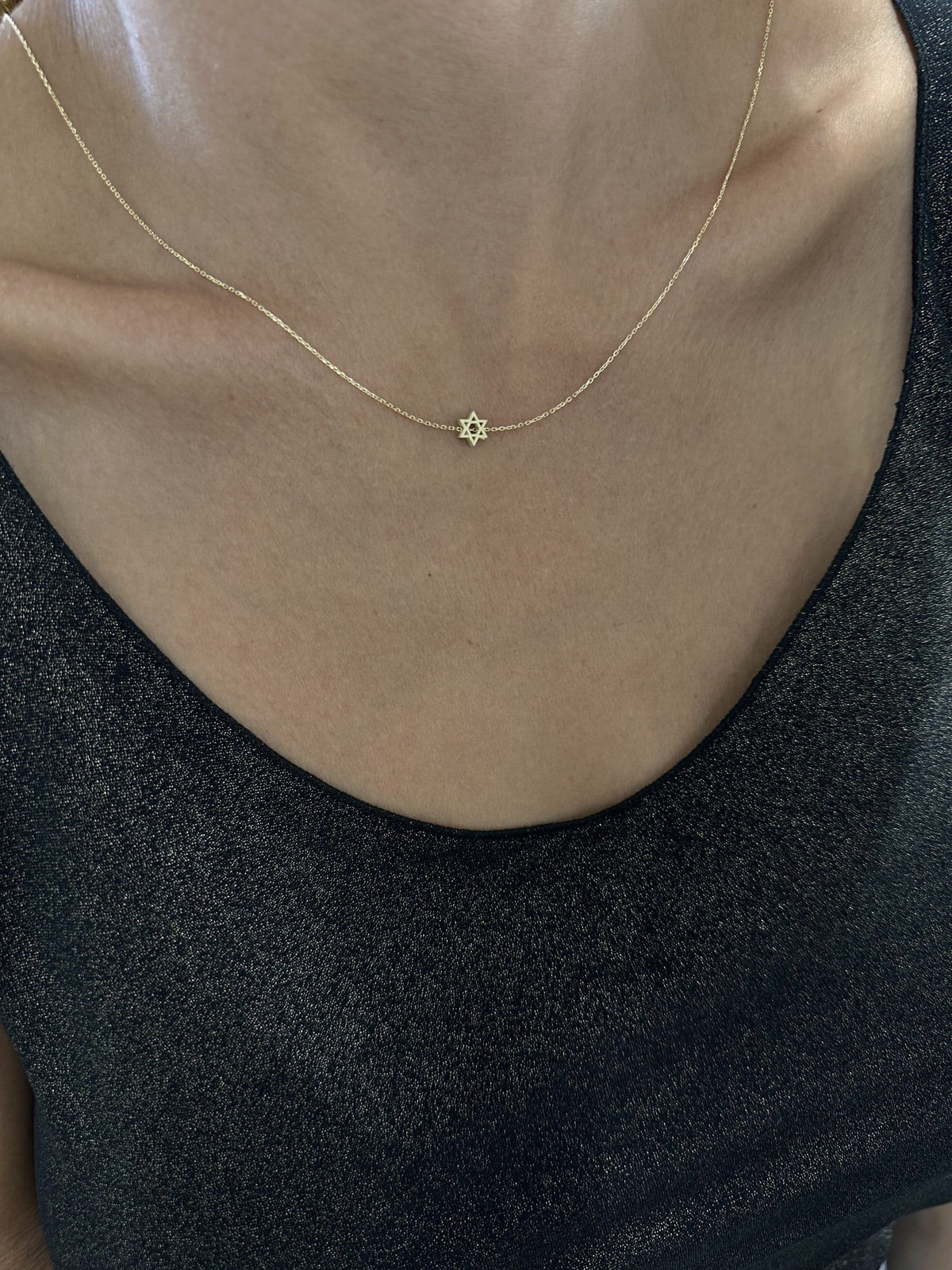 שרשרת מגן דוד קלאסית זהב 14K — תמונה 6 מתוך 6