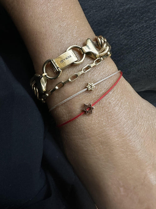14K Gold MINI Star of David Thread Bracelet — image 4 of 5