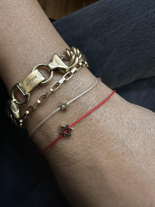 14K Gold MINI Star of David Thread Bracelet — image 3 of 5