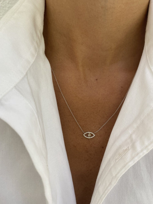 White Diamond Eye Necklace — image 2 of 5