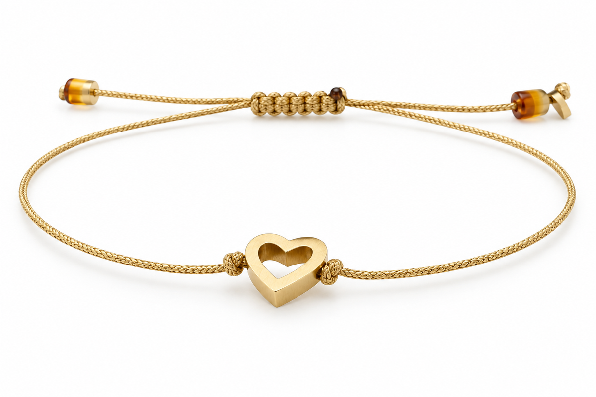 Gold Heart Thread Bracelet