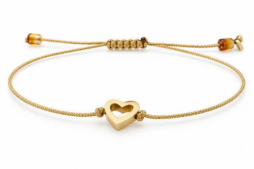 Gold Heart Thread Bracelet