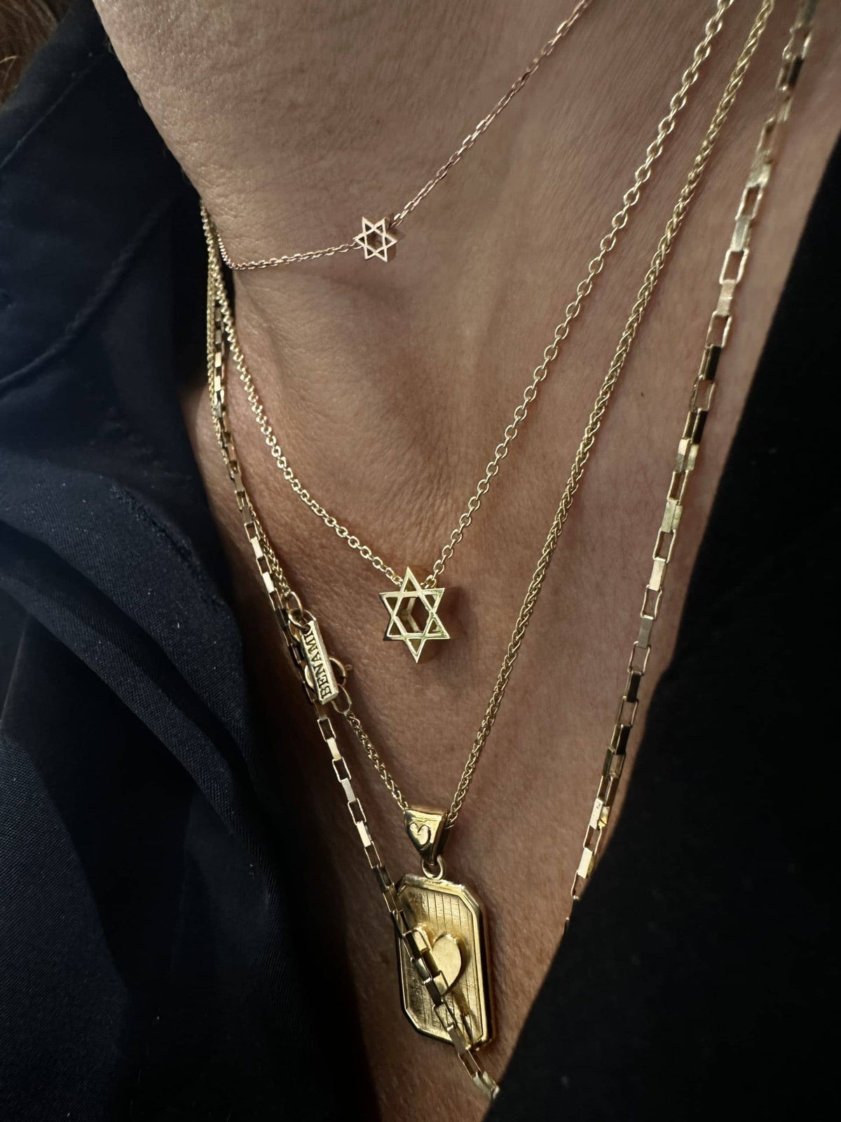 שרשרת מגן דוד מקסי זהב 14K — תמונה 4 מתוך 5