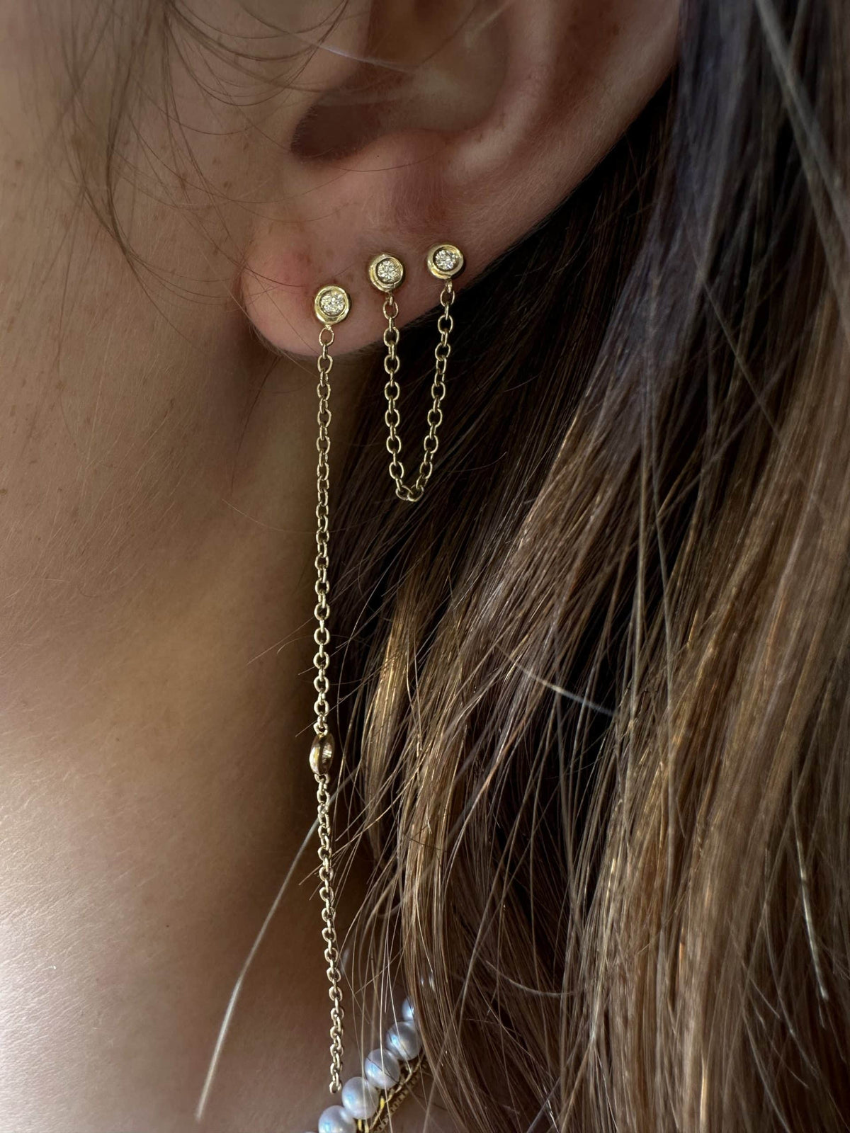 Camille Diamonds Long Earring — earrings