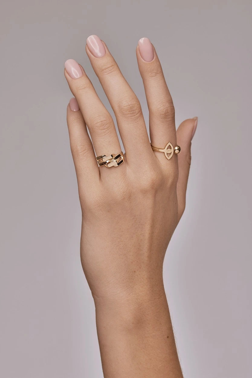 Open Sphere Eye Ring
