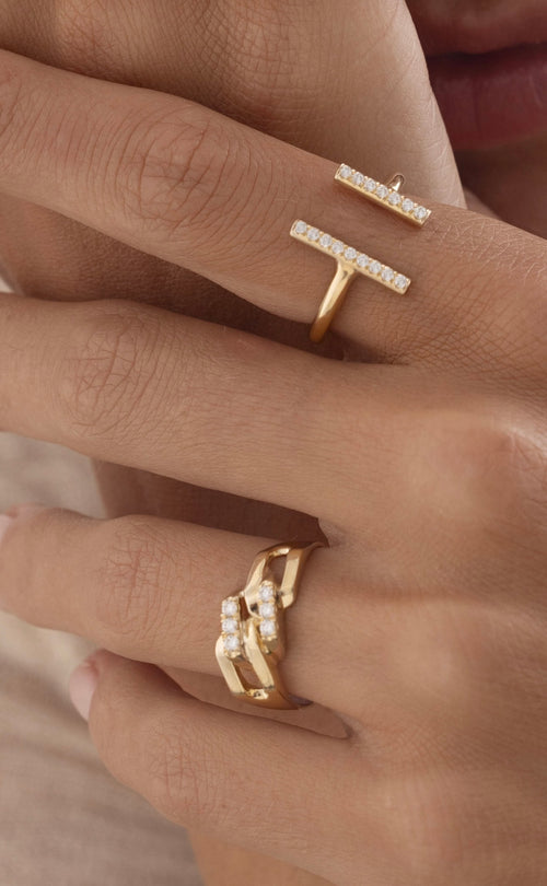 Open Stripes Diamond Ring — image 8 of 15