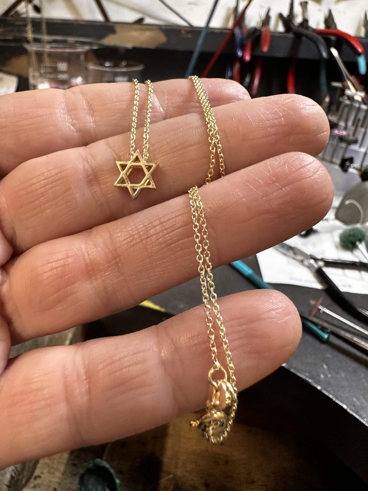 שרשרת מגן דוד מקסי זהב 14K — תמונה 5 מתוך 5