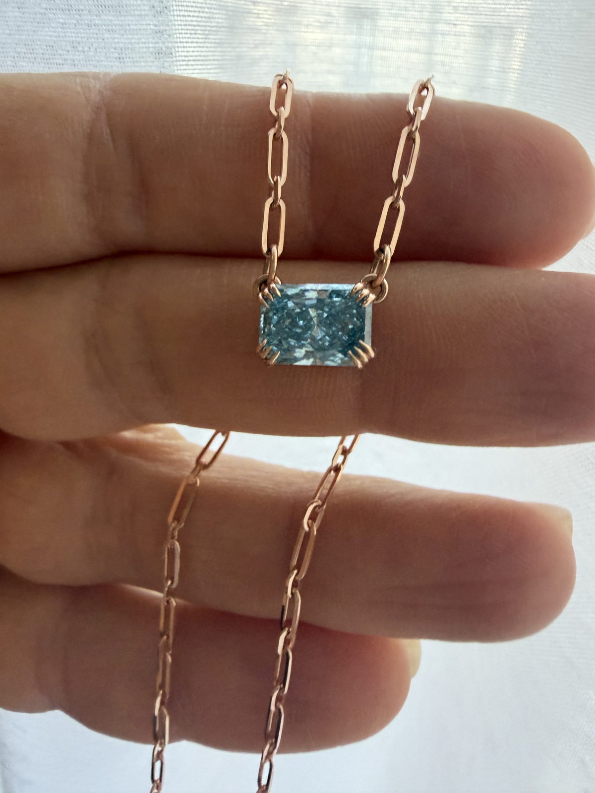 Blue diamond necklace — image 5 of 6