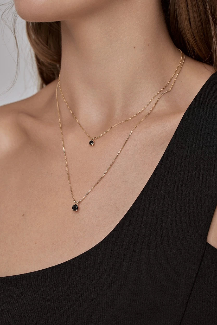 שרשרת יהלום שחור 0.5CT — תמונה 4 מתוך 5