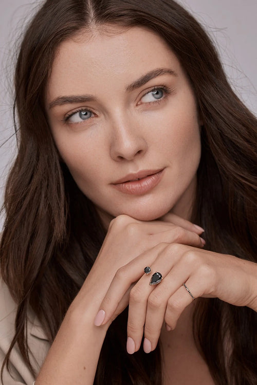 Zoe Ring with Black Moissanite Stones — image 6 of 7