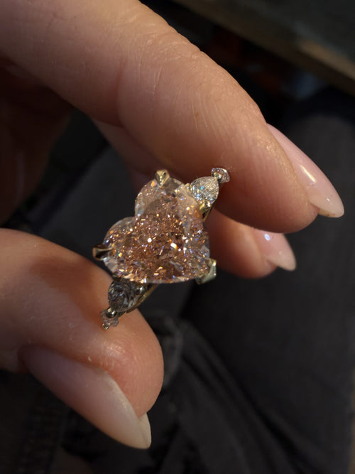 Pink Heart Diamond Ring — image 5 of 13