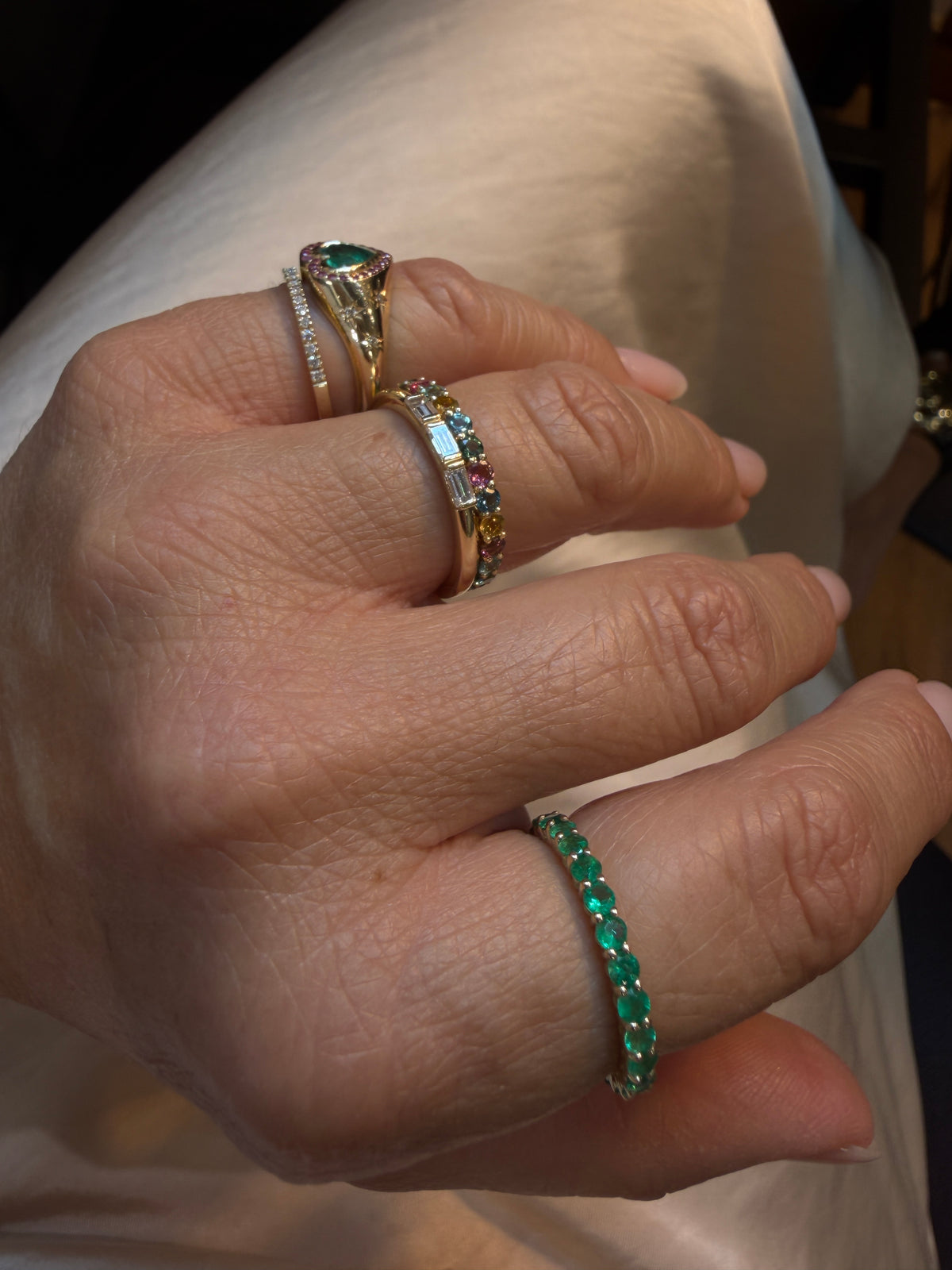 Colorful Tourmaline All Around Ring