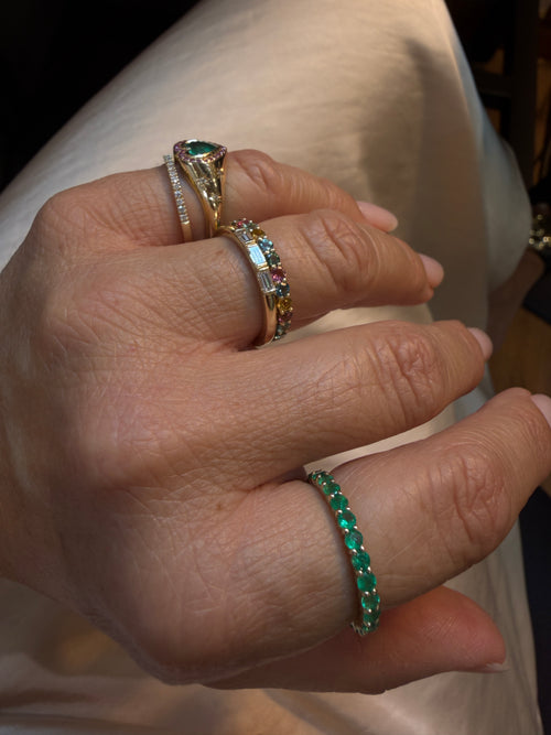 Colorful Tourmaline All Around Ring