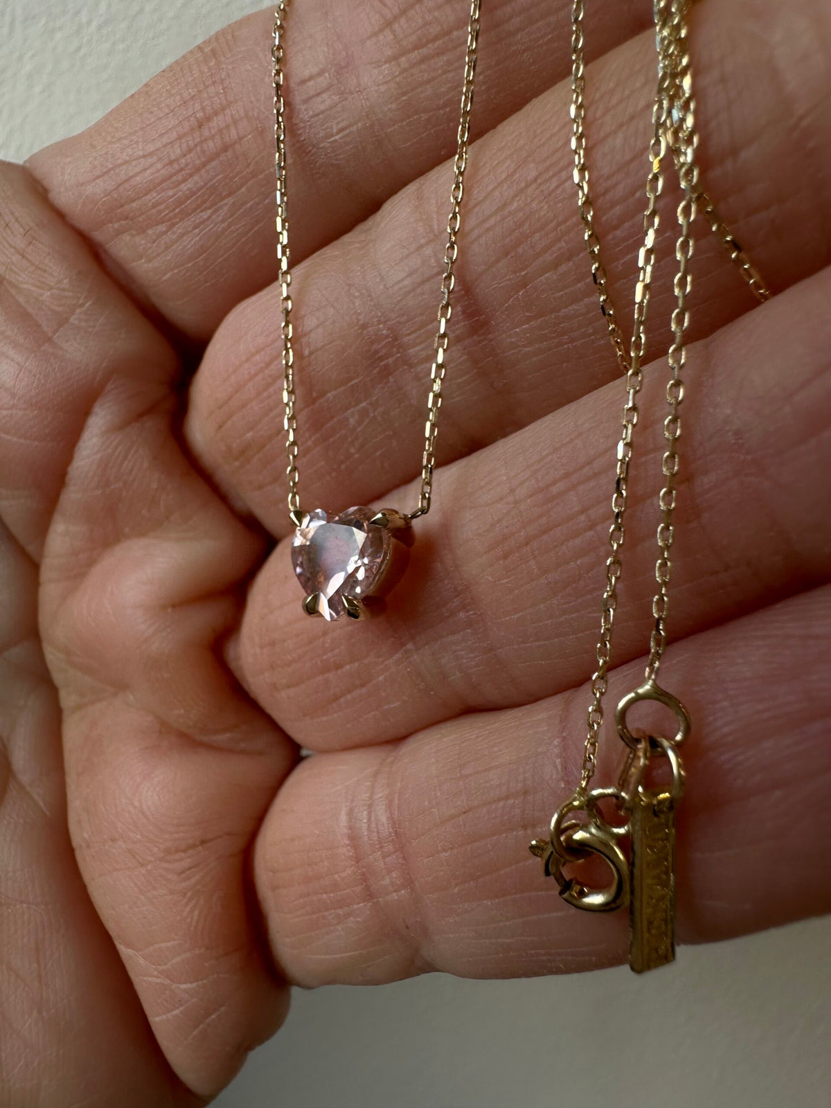 Natural Morganite Heart Necklace — image 6 of 11