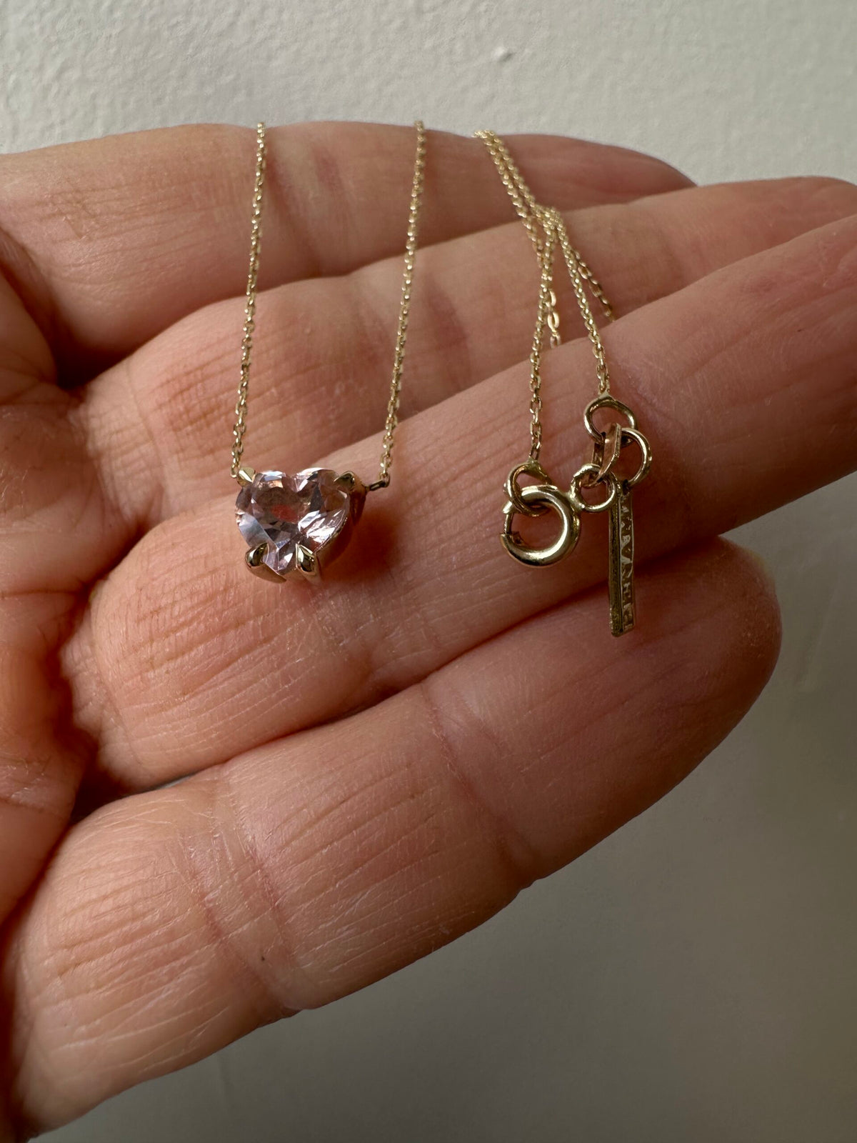 Natural Morganite Heart Necklace — image 4 of 11