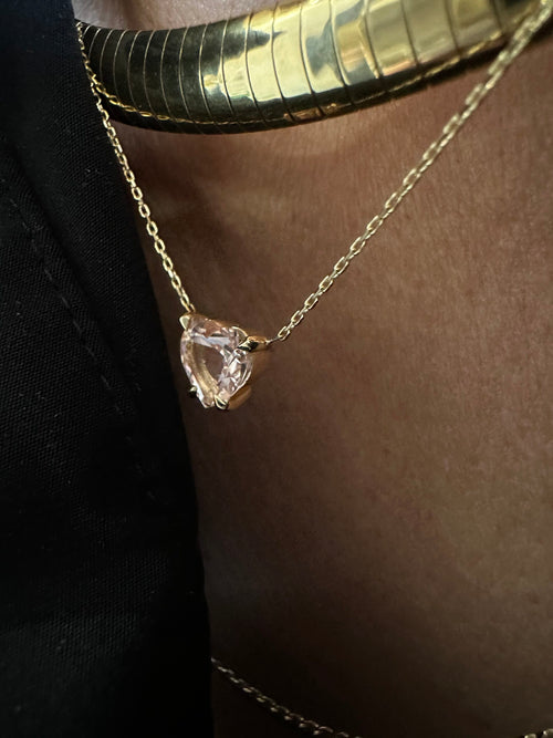 Natural Morganite Heart Necklace — image 2 of 11