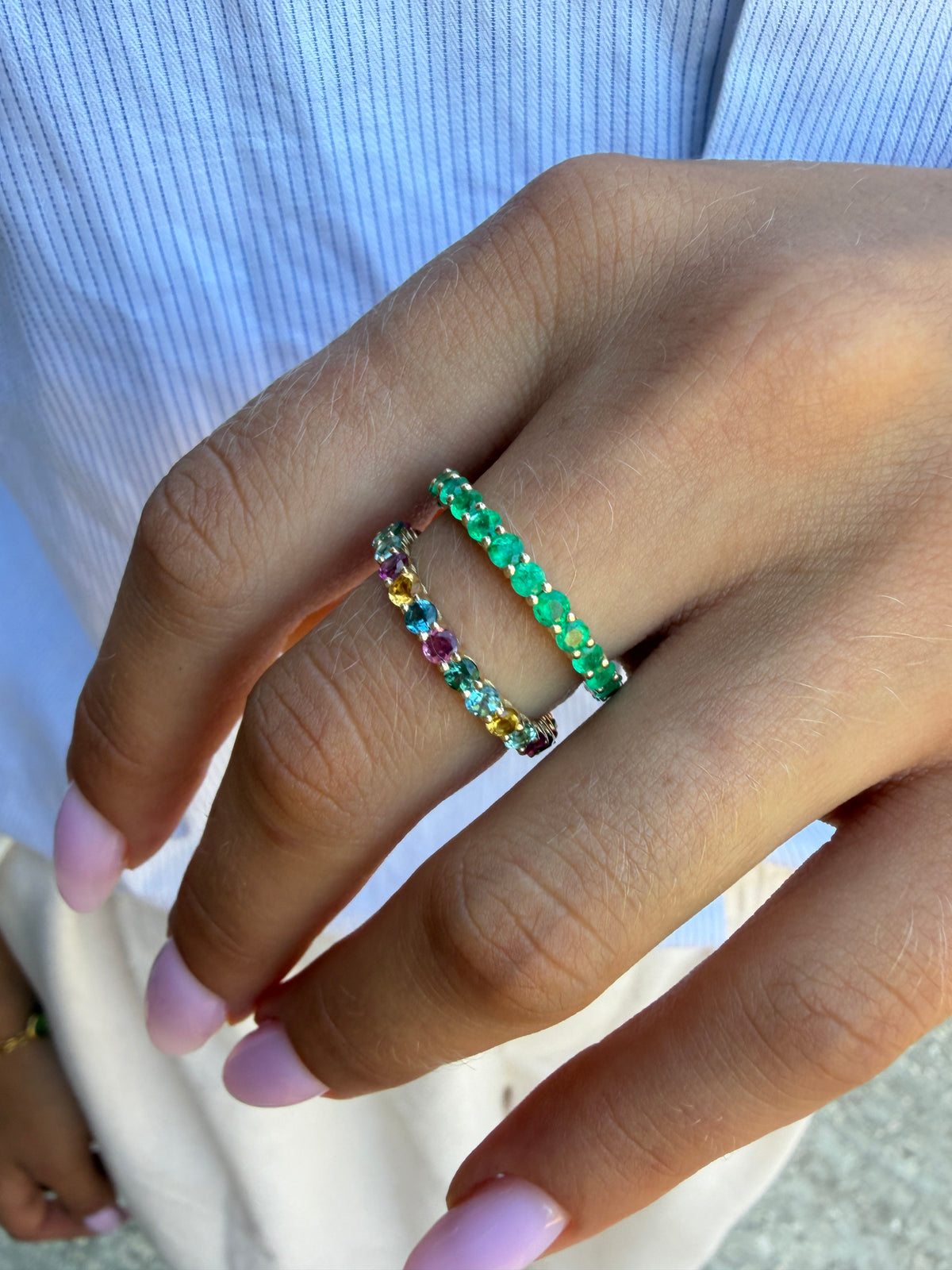 Colorful Tourmaline All Around Ring
