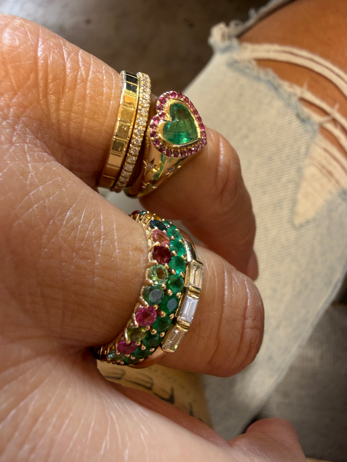 Colorful Tourmaline All Around Ring