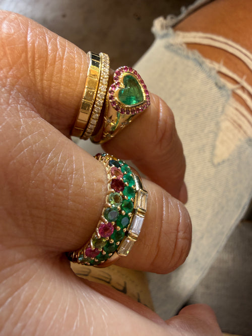 Colorful Tourmaline All Around Ring