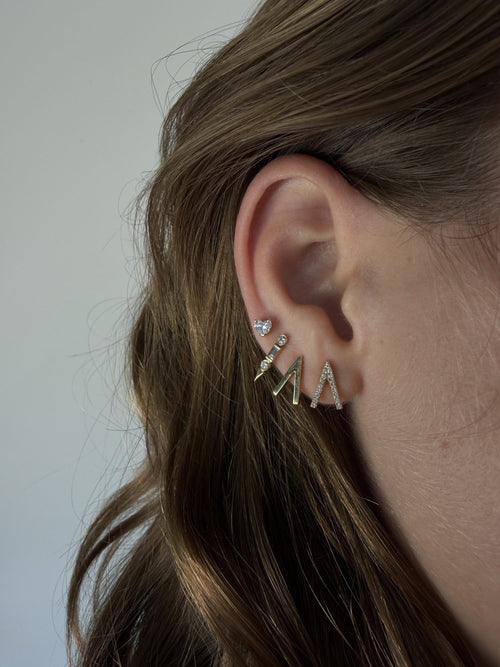 Sharon Heart Diamond Piercing Earring — image 4 of 8