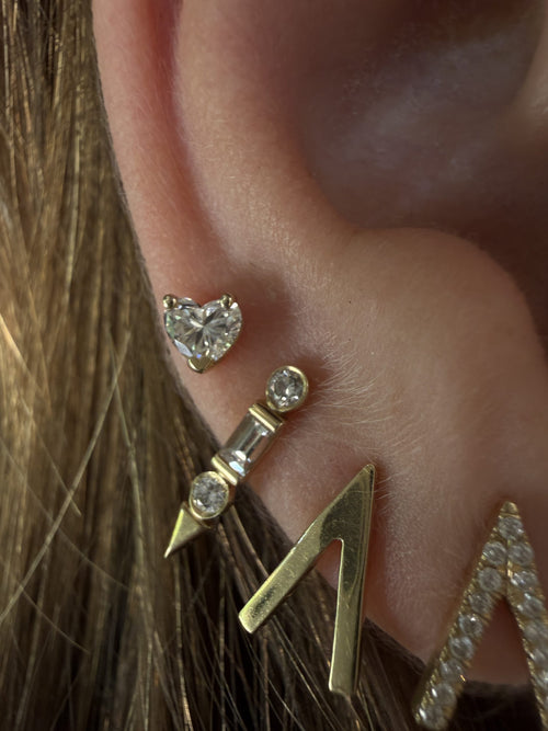 Sharon Heart Diamond Piercing Earring — image 5 of 8