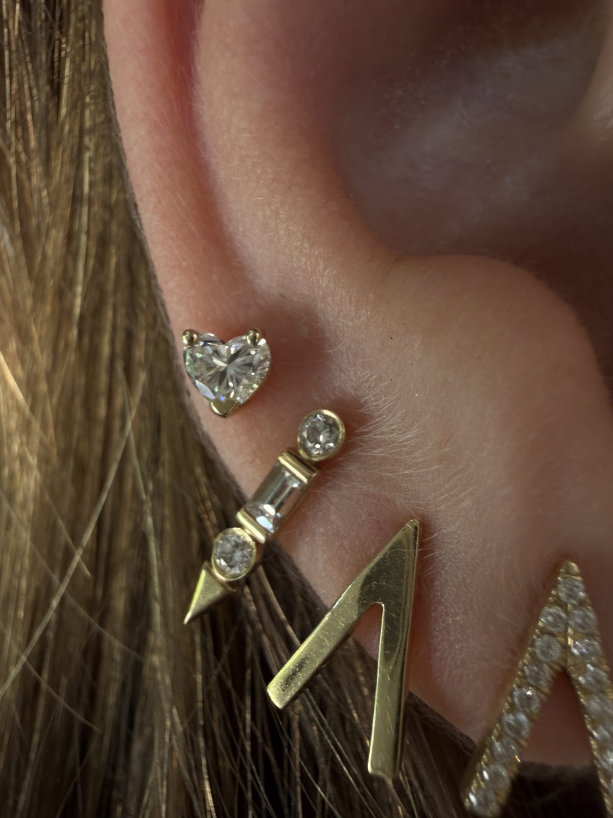 Sharon Heart Diamond Earring — image 4 of 6