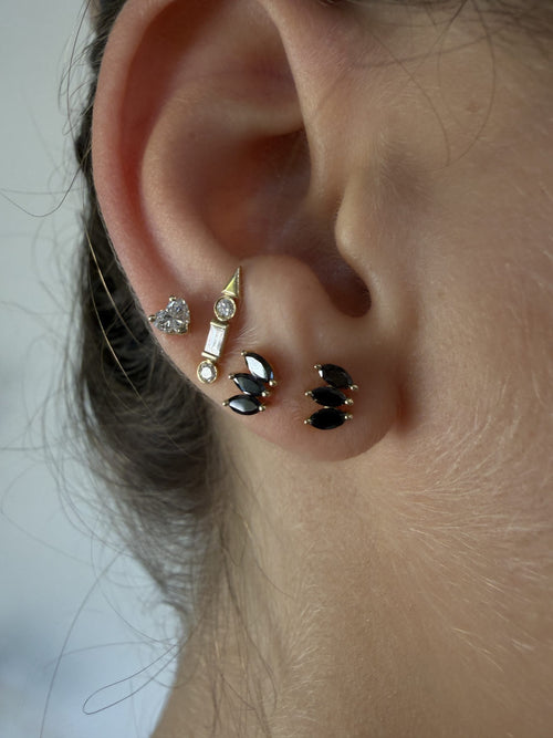 Sharon Heart Diamond Piercing Earring — image 2 of 8
