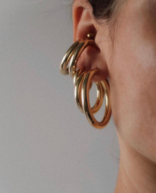 Gold Hoop 5 mm Earrings — image 2 of 8
