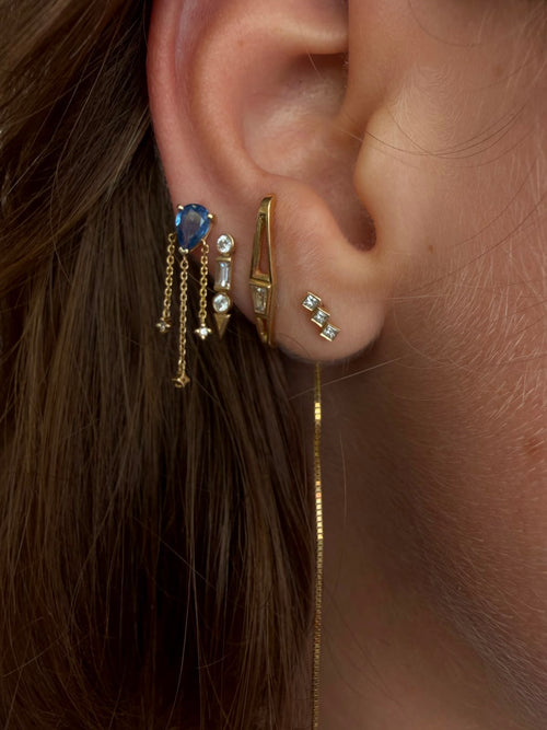 Tony Blue Sapphire Piercing Earring — image 4 of 7