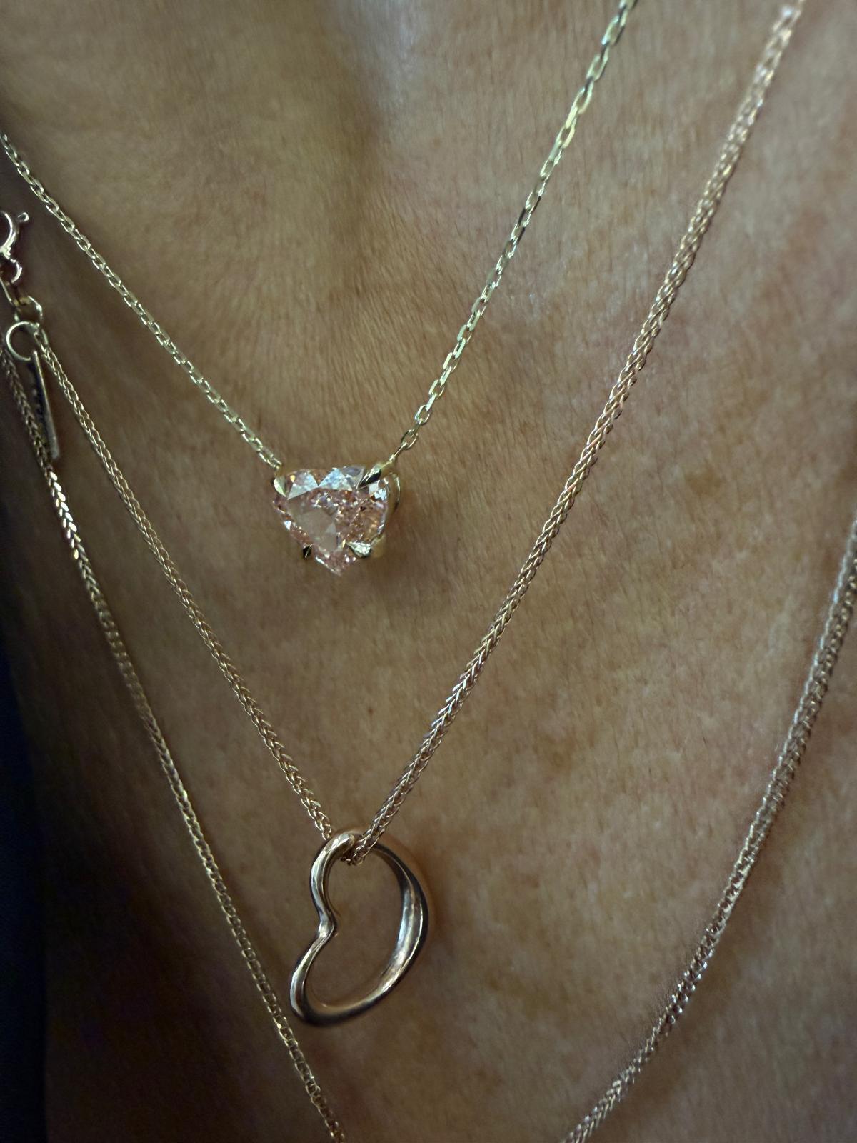 Pink Diamond Heart Necklace