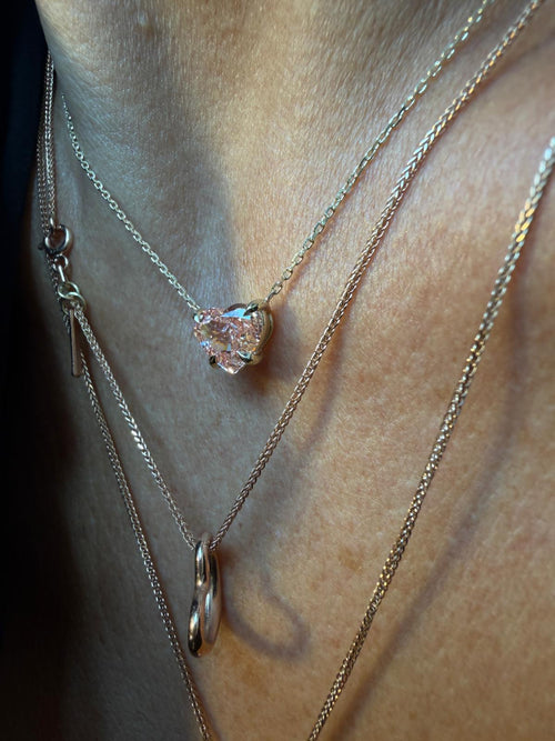 Pink Diamond Heart Necklace