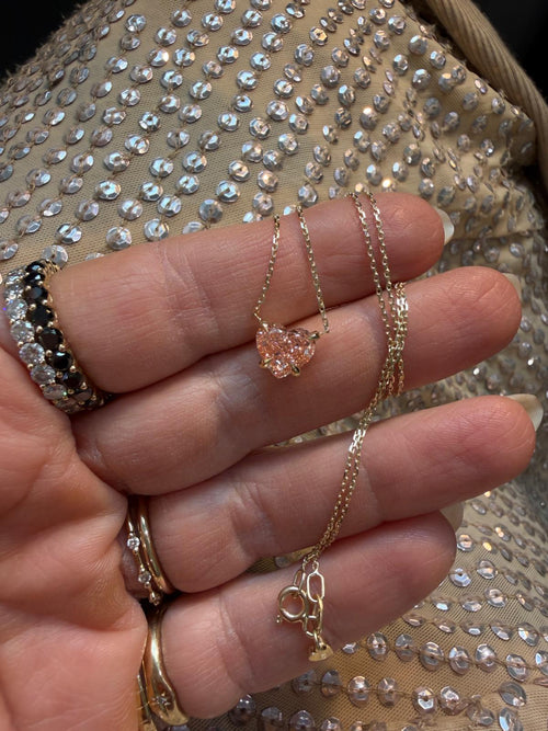 Pink Diamond Heart Necklace