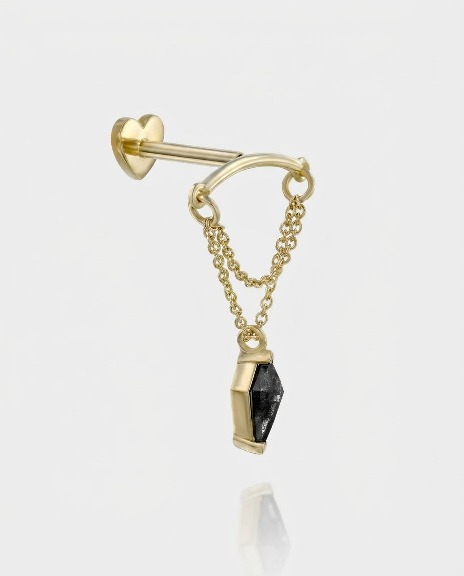 Ella SALT & PEPPER Diamond Piercing Earring