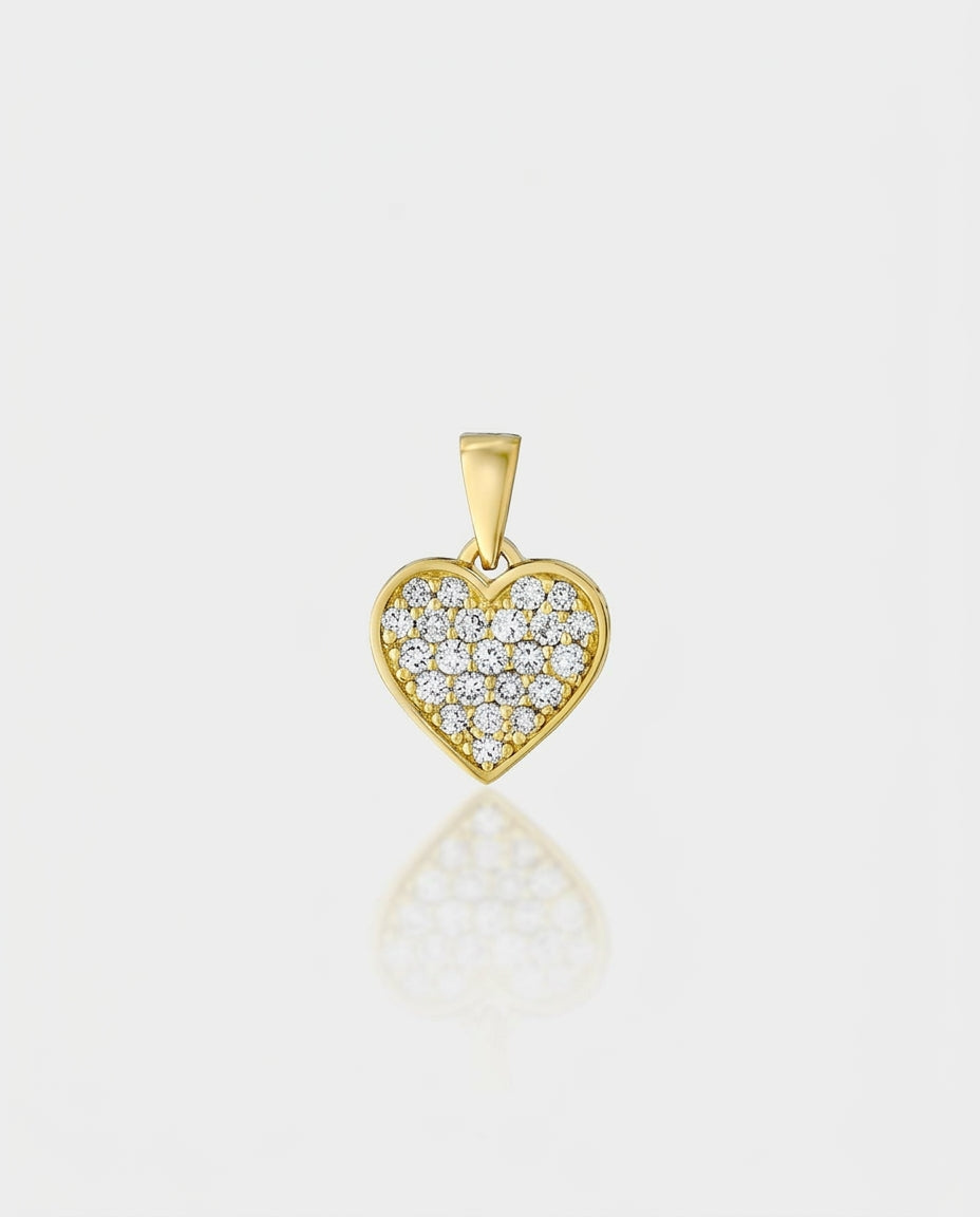 Julia Heart Pendant With White Diamonds